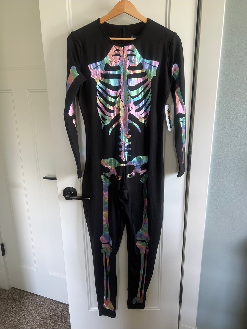 Tipsy‎ Elves Iridescent Skeleton Bodysuit Costume Women's Sz Large NWT